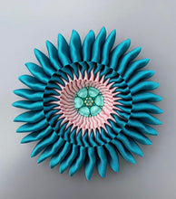 Load image into Gallery viewer, Double Charybdis brooch with glass centre piece