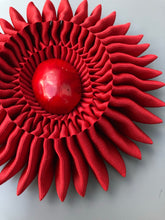 Load image into Gallery viewer, Double Charybdis brooch with dark red coral nugget
